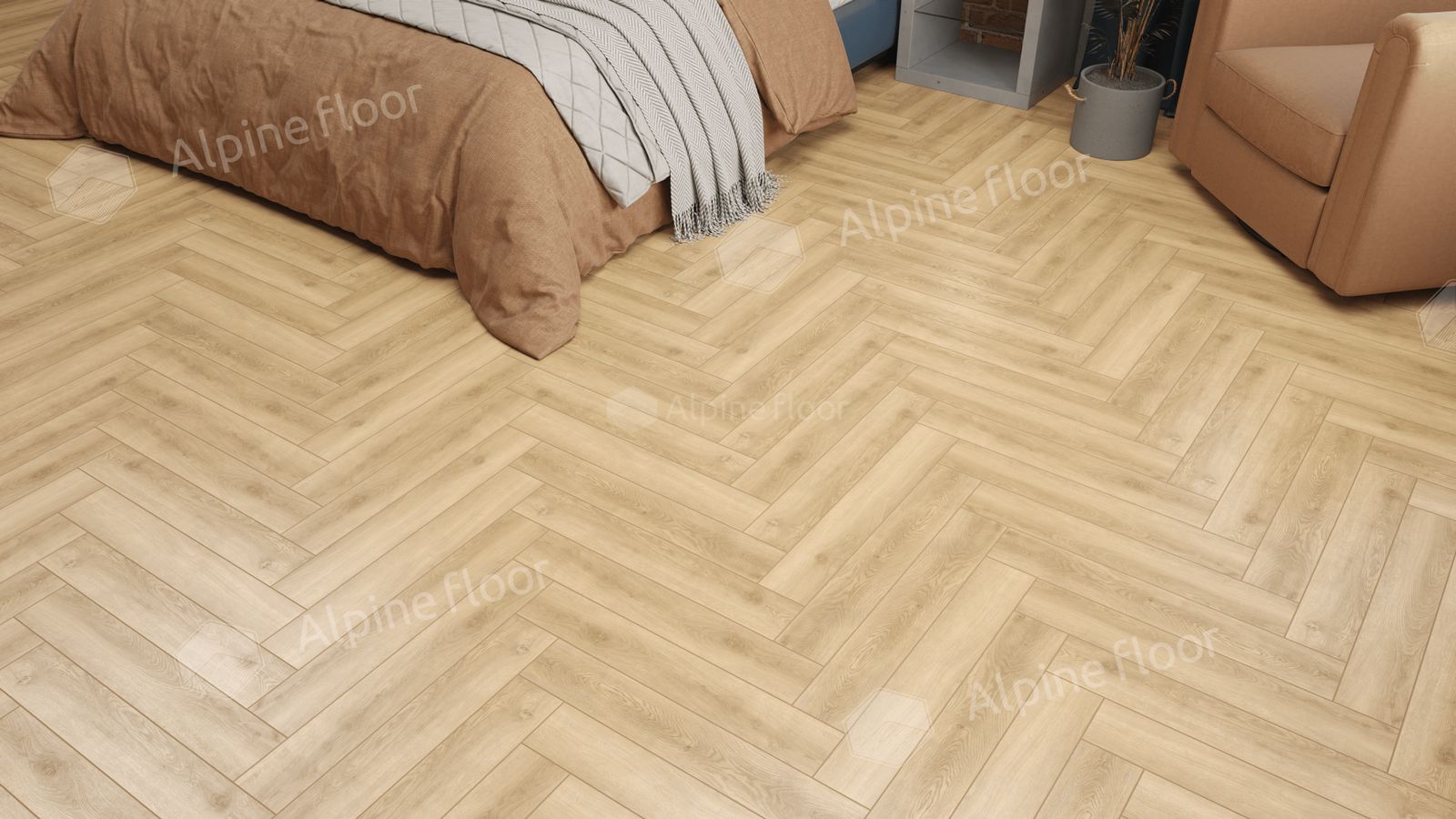 Ламинат Alpine Floor Herringbone LF102-05 Дуб Шампань