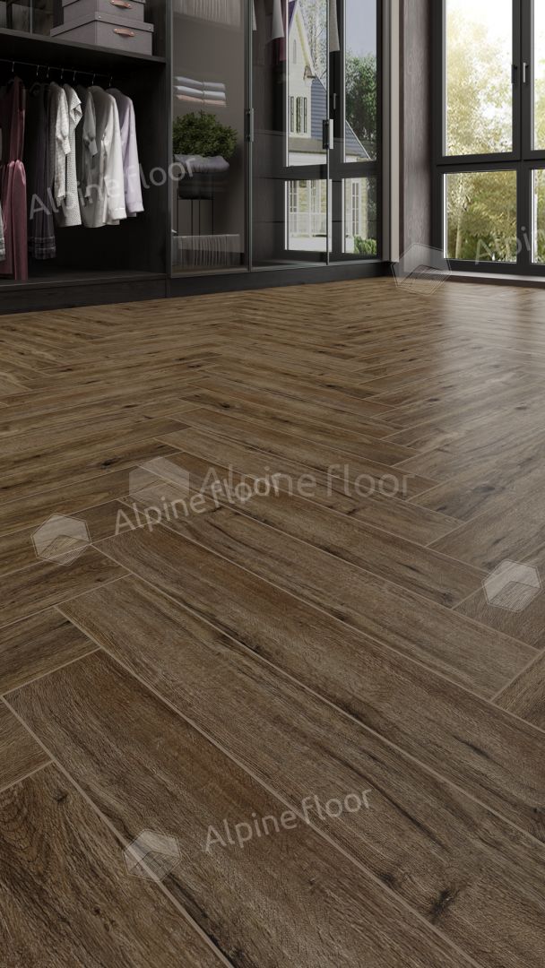 Ламинат Alpine Floor Herringbone 12 Pro Дуб Бордо LF106-10
