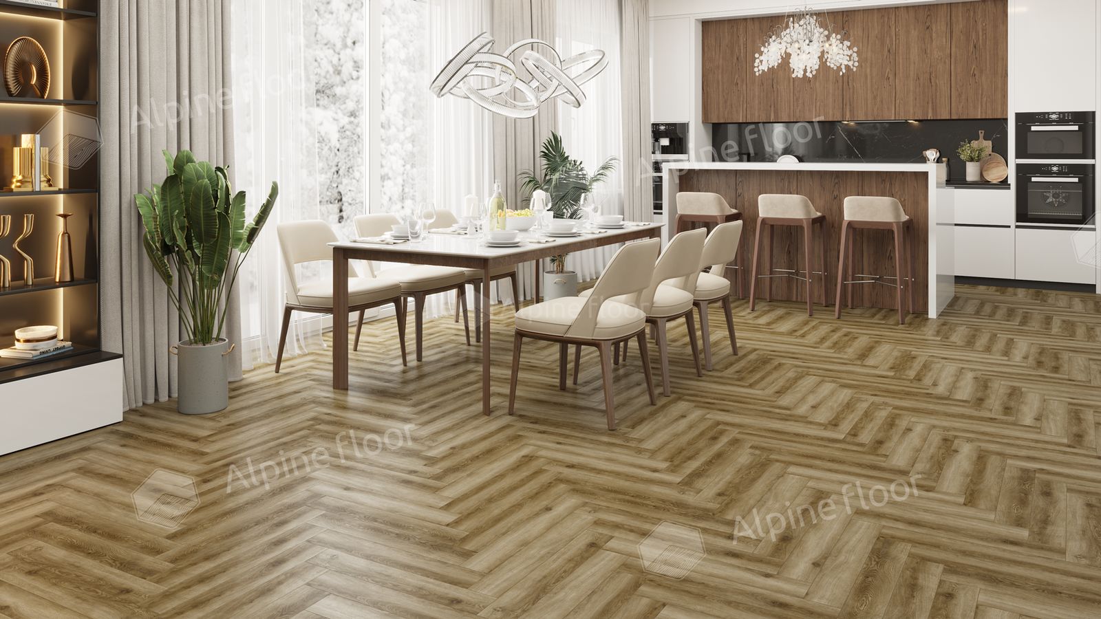 Ламинат Alpine Floor Herringbone 12 Pro Марсель LF106-09