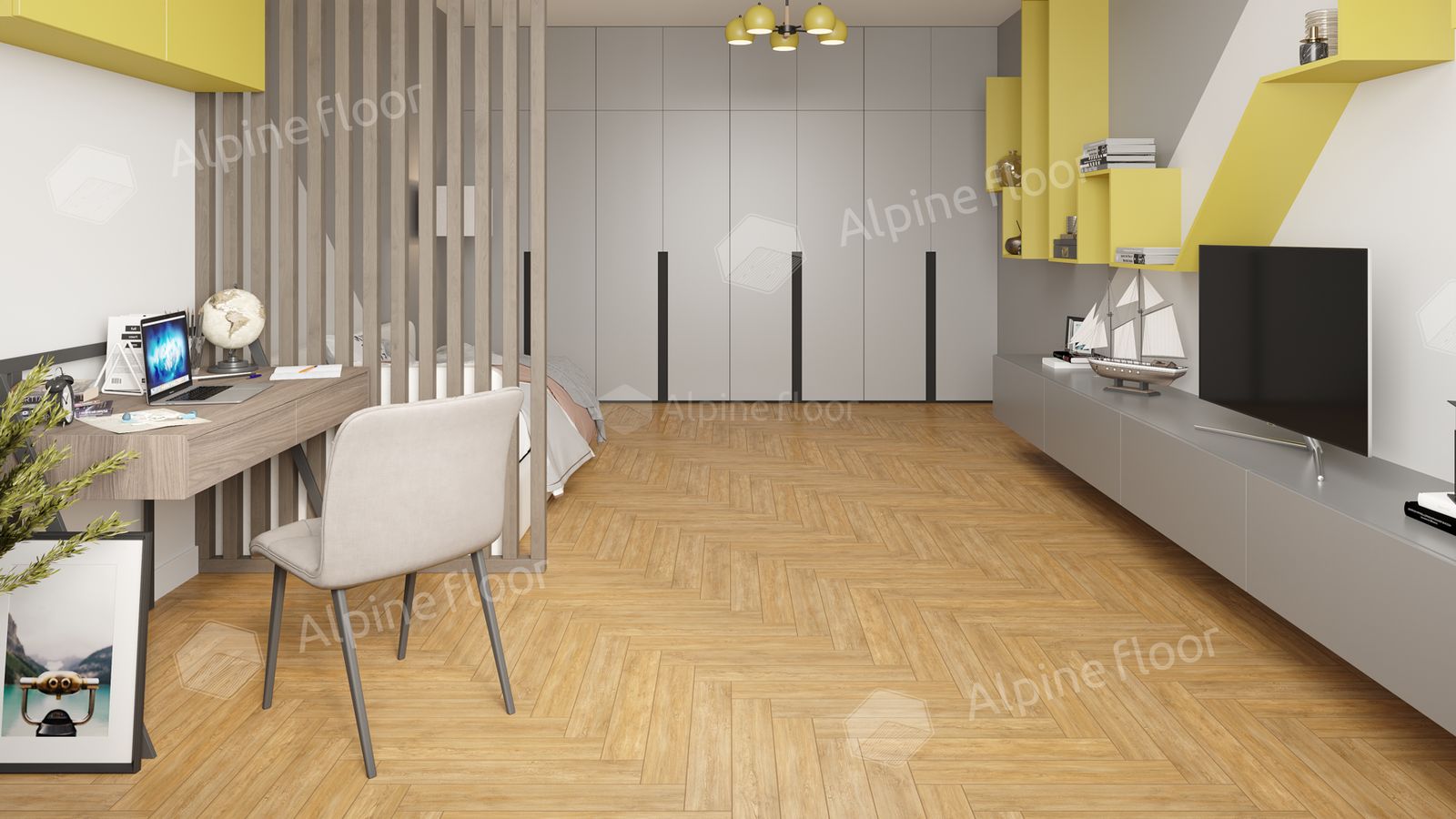 Ламинат Alpine Floor Herringbone 12 Pro Дуб Тулуза LF106-04